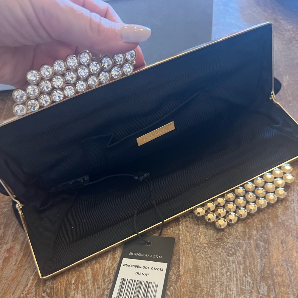 BCBG Mad Acazira diana clutch. NWT black